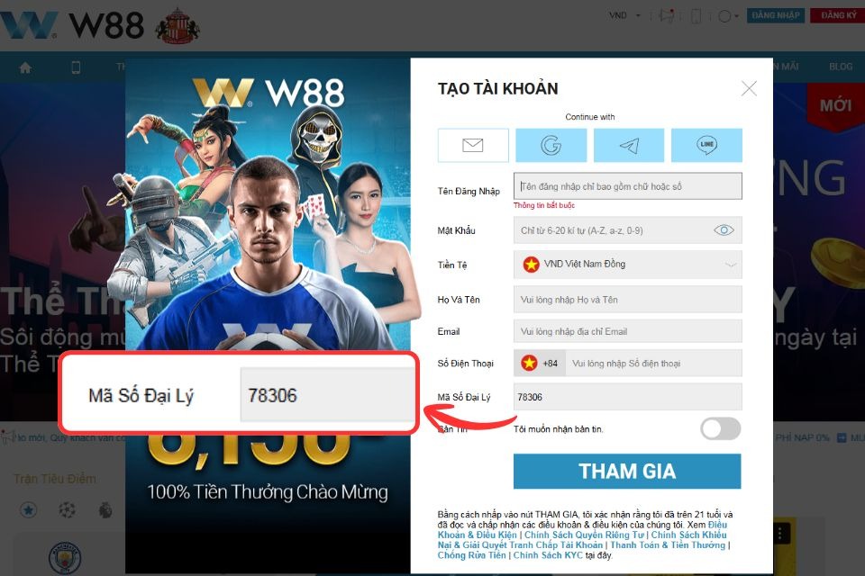 Mã đại lý / Affiliate Code